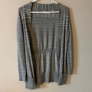 Kersh Heather Gray Striped Cardigan